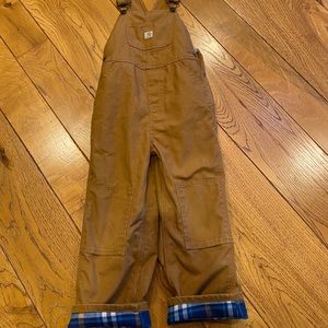 Boys Carhartt Flannel Lined Bibs